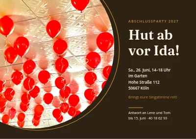 Abschlussfeier — Luftballons im Kreis