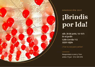 Fiesta de graduación — globos en círculo