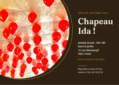 Fête de fin d’études — ballons en cercle