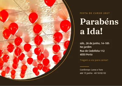 Festa de graduação — balões em círculo
