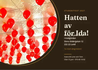 Examensfest — ballonger i en cirkel