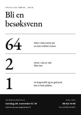 Frivillige søkes — mange besøksvenner
