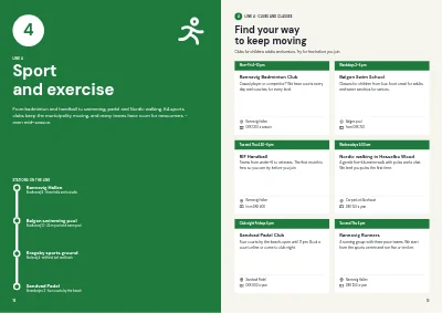 Pages 18–19 of Culture and leisure catalogue for a municipality – 48 pages