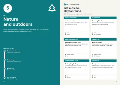 Pages 22–23 of Culture and leisure catalogue for a municipality – 48 pages
