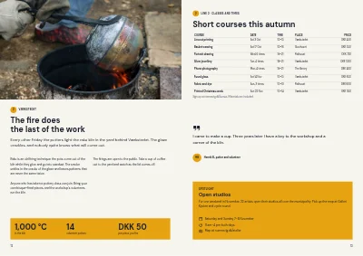 Pages 12–13 of Culture and leisure catalogue for a municipality – 48 pages