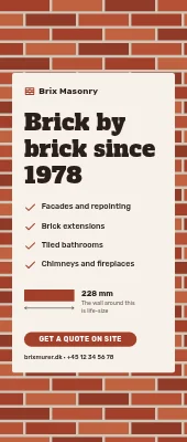 Bricklayer roll-up — brick by brick