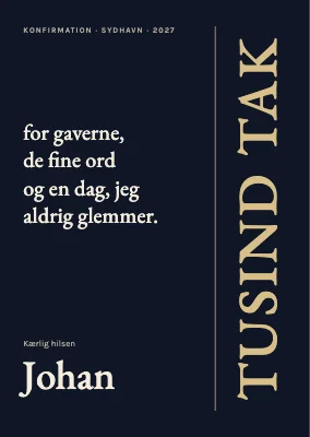 Takkekort — lodret guldtak på sort