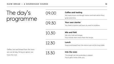 Page 2 of Sourdough course — slow bread