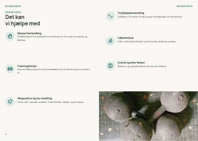Side 8–9 af Patientguide for fysioterapiklinik – 24 sider