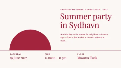 Summer party — programme and plan