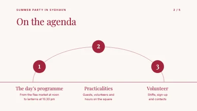 Page 2 of Summer party — programme and plan