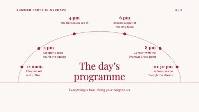 Page 3 of Summer party — programme and plan