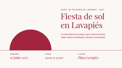 Fiesta de verano — programa y plan