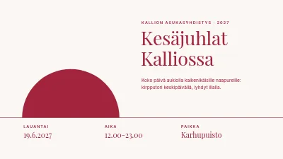 Kesäjuhla — ohjelma ja suunnitelma