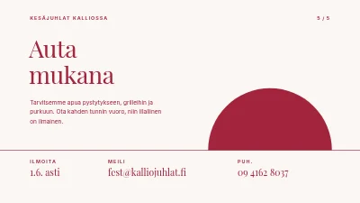 Sivu 5 – Kesäjuhla — ohjelma ja suunnitelma
