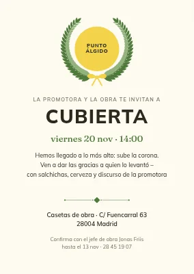 Fiesta de fin de estructura en Nordvest — invitación