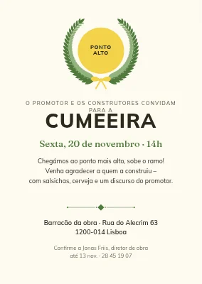 Festa da cumeeira em Nordvest — convite