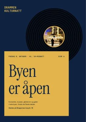 Kulturnatt med vinylplate — plakat