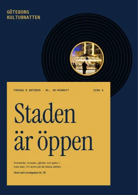 Kulturnatt med vinylskiva — affisch