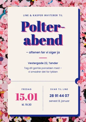 Polterabend — billet på konfetti