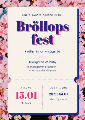 Polterabend — biljett på konfetti