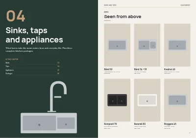 Pages 32–33 of Kitchen and bathroom showroom catalogue – 64 pages