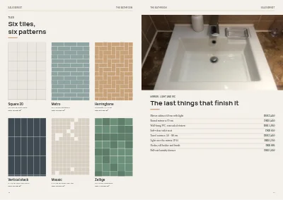 Pages 46–47 of Kitchen and bathroom showroom catalogue – 64 pages