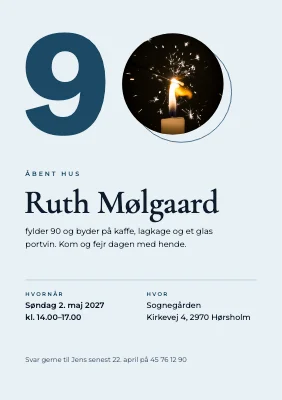 90-års fødselsdag — åbent hus med stjernekaster