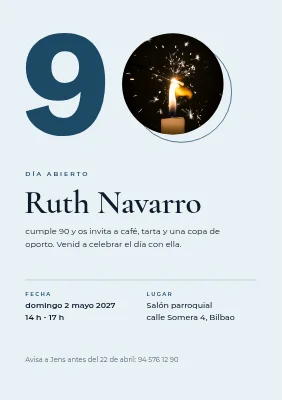 Cumpleaños 90 — puertas abiertas con una bengala