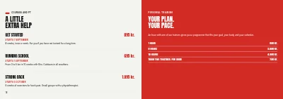 Pages 18–19 of Season programme for a fitness centre – 32 pages
