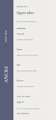 Menu de fête Holm — Esbjerg