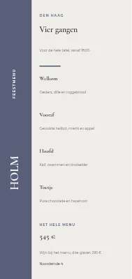 Feestmenu Holm — Esbjerg