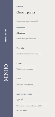 Menu de festa Holm — Esbjerg