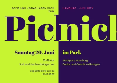 Picknick im Park — Einladung