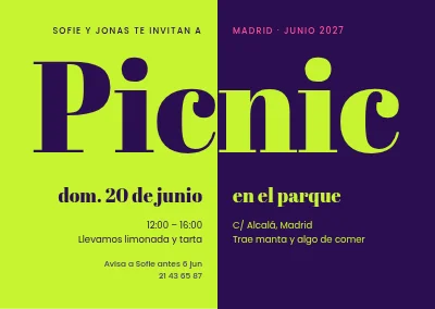 Picnic en el parque — invitación