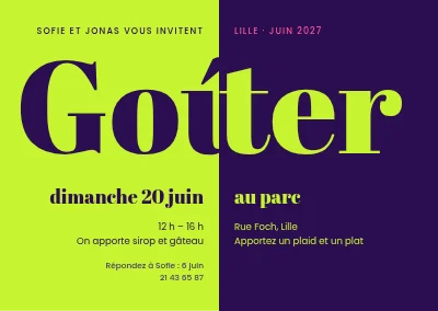 Pique-nique au parc — invitation