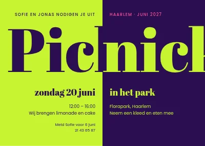 Picknick in het park — uitnodiging