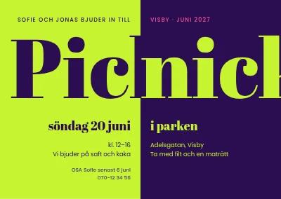 Picknick i parken — inbjudan