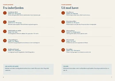 Side 6–7 af Guide til lystfiskeri i fjorden – 20 sider