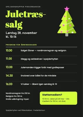 Juletræssalg — spejdernes åbningsdag