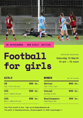 Football club — new girls’ section