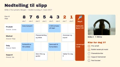Nedtelling til lansering