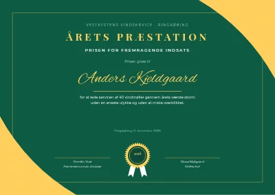 Prisen for årets præstation
