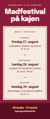 Roll-up til madfestival — programmet som menu