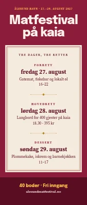 Matfestival-roll-up — programmet som en meny