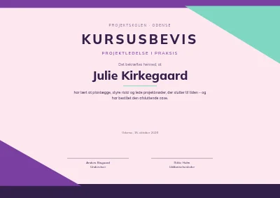 Kursusbevis — projektledelse