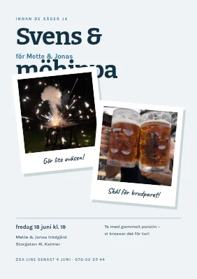 Svensexa och möhippa i trädgården — ögonblicksbilder