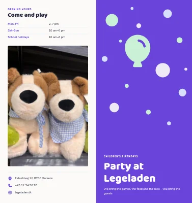 Children's birthday: packages