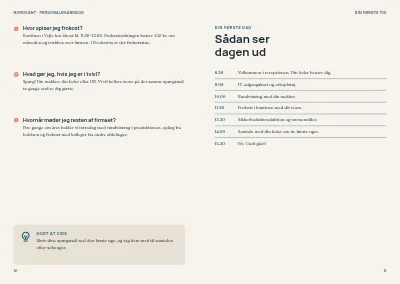 Side 10–11 af Personalehåndbog for mellemstor virksomhed – 64 sider