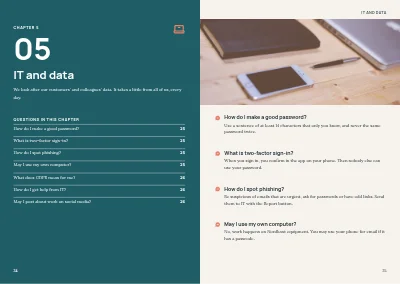Pages 24–25 of Staff handbook for a mid-size company – 64 pages